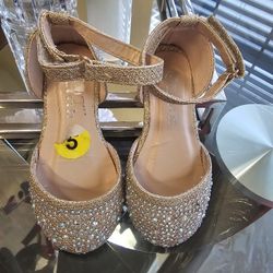 Gold Dressy Toddler Flats 5 