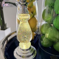 Festive lit Glitter candle 