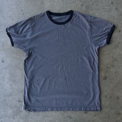 y2k grunge baggy basic / essential gray skater ringer tshirt