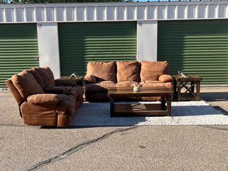 Suede Couch and Love Seat Manuel Recliners