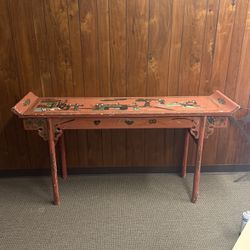 Iron Red Antique Chinese Altar Table 
