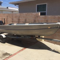 14’ Valco Aluminum Boat with 9.9 Mercury (trailer included)