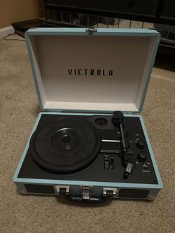 Baby Blue Victrola Record Player 