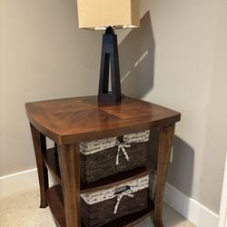 Side Table/Nightstand with Baskets
