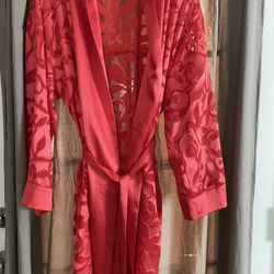 Red Robe With Design Size M Brand Oscar De La Renta I Buying In Neuman Marcus