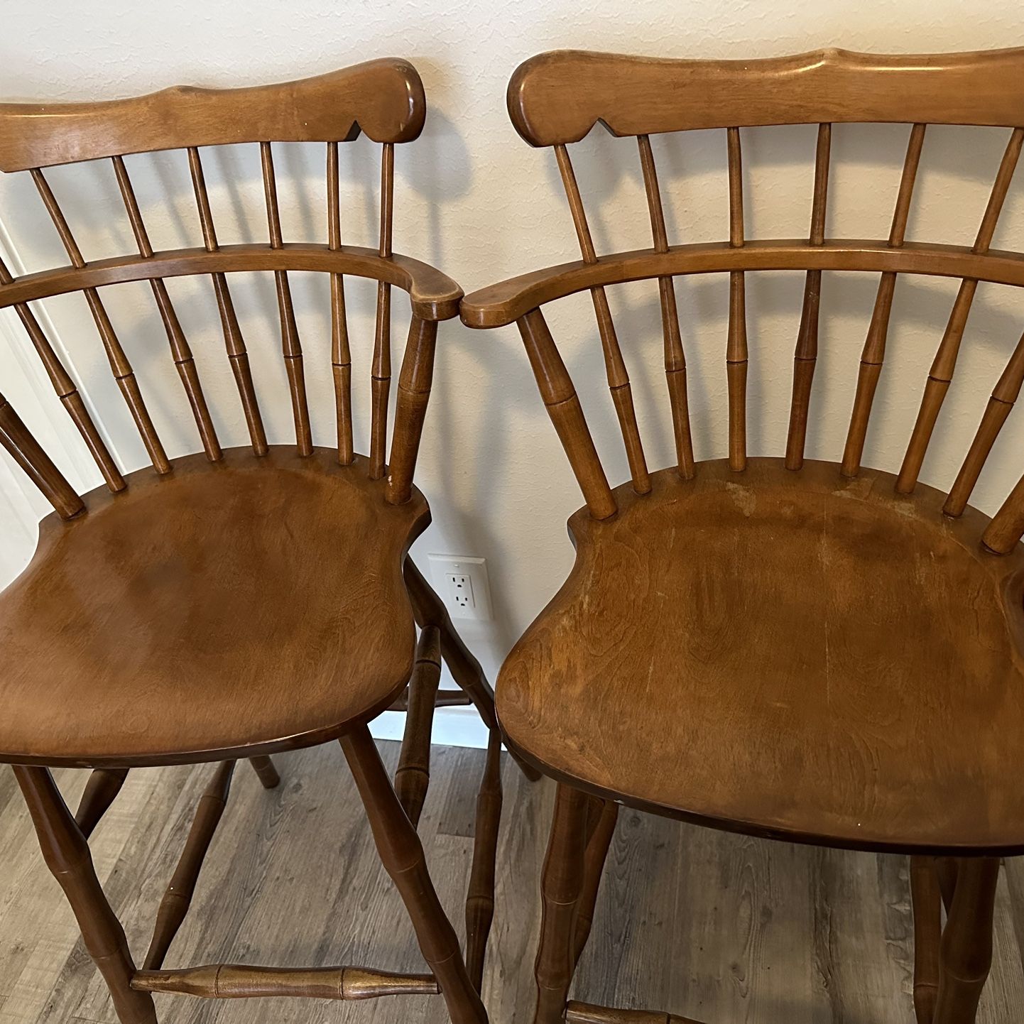 Vintage Bar Chair, Vintage High Chair, Solid Wood, S. Bent & Bros