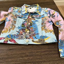 Ladies Decorative Denim Jacket -Versace- Size Small- New W/o Tags