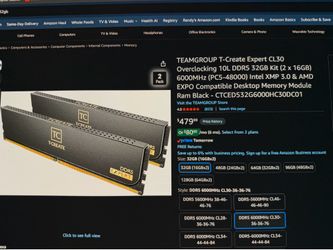 32gb ddr5 6000mhz C30 (2 x 16Gb) T create. Amd EXPO and intel XMP