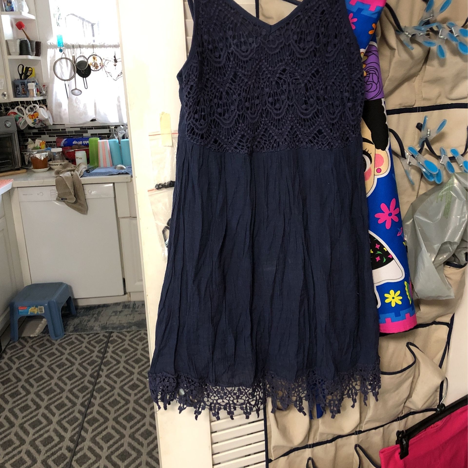 Blue Dress W Adjustable Straps 