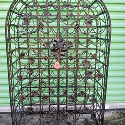 Heavy 74-Bottle Wrought Iron Wine Rack 