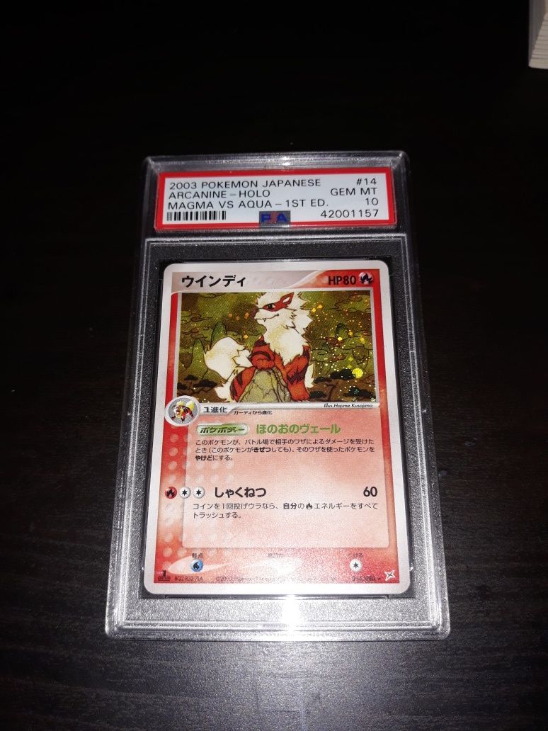 Pokemon Arcanine Japanese Magma Vs Aqua 1ED PSA10 GEM Mint 014/080