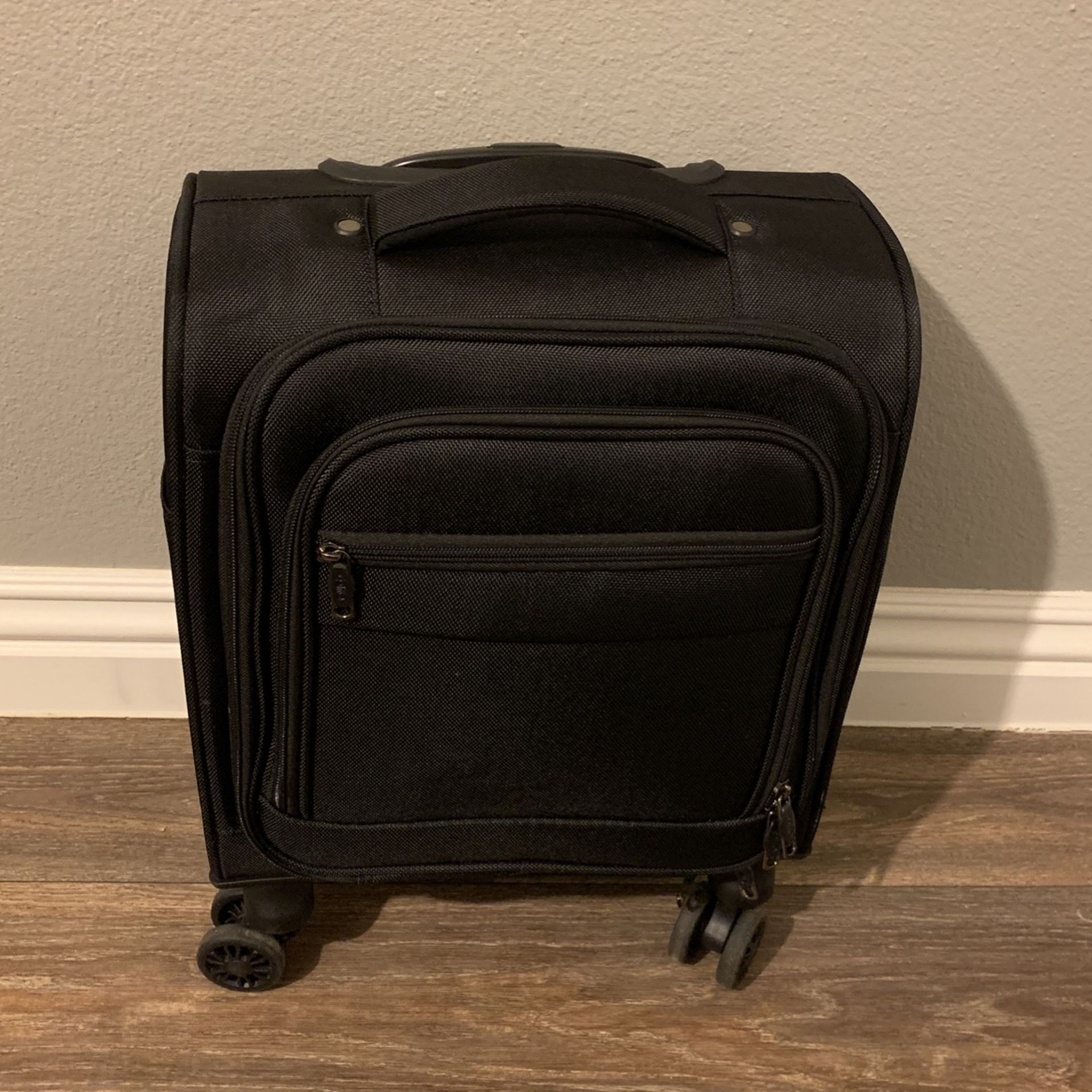Coolife Underseat Carry On Luggage Suitcase Softside Lightweight Rolling Travel Bag Spinner Suitcase Compact Upright 4 Dual Wheel Bag