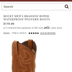 Rocky 11.5 Men's Boots