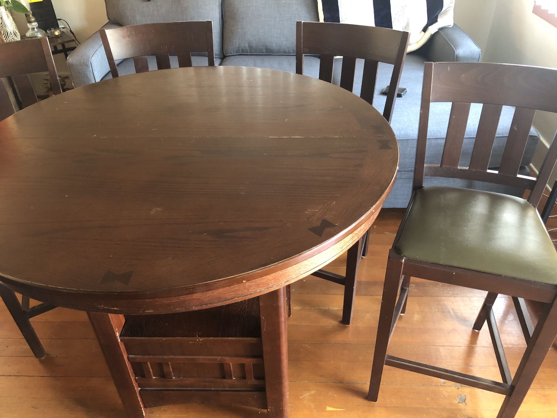 wood table with chairs