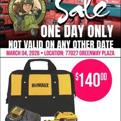 ONE DAY ONLY: DeWALT 20V MAX XR® 5.0Ah Lithium Ion Battery (2-Pack) & Charger Starter Kit