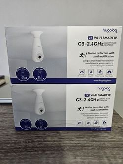 Hugolog 2K Light Bulb Security Cameras 2.4 GHz Wireless 2 Pack