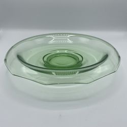 Vintage Green Uranium Glass Candy Dish