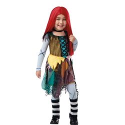 Toddler 5T- 6T Sally The Nightmare Before Christmas Dress Wig Tights Costume