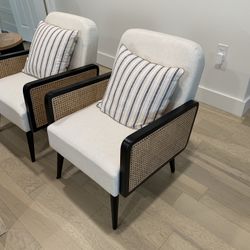 Pair Of Modern Rattan Chairs