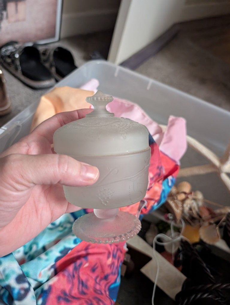 snow glass container with lid