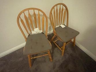 2 wooden chairs