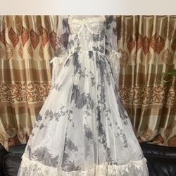 Dollskill Dance with Death Ivory dress Maxi sheer medium