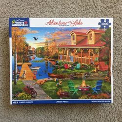 Jigsaw Puzzle ADVENTURES AT THE LAKE White Mountain NO MISSING PIECES 