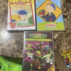 LOT of 3 Kid’s Animation Cartoon DVDS Caillou & Teenage Mutant Ninja Turtles NEW