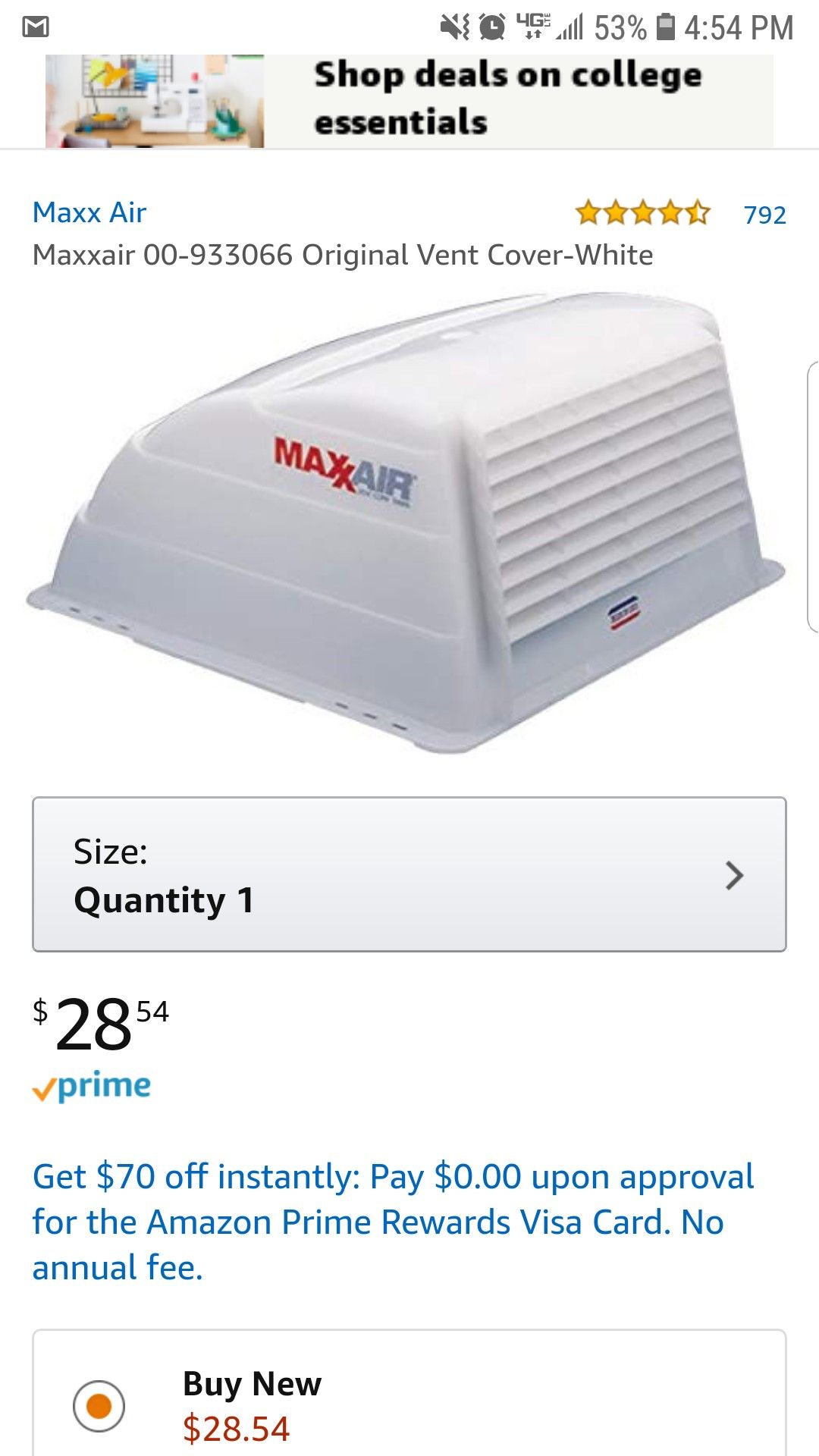 Like new Maxx Air Vent cover - White