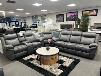 2PC Gray Sofa & Loveseat