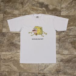 SpongeBob SquarePants “SpongeGar” x Kentucky Boy Tyler Cotton T-Shirt White Size Large