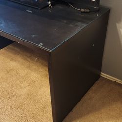 Black Desk With Glass Top