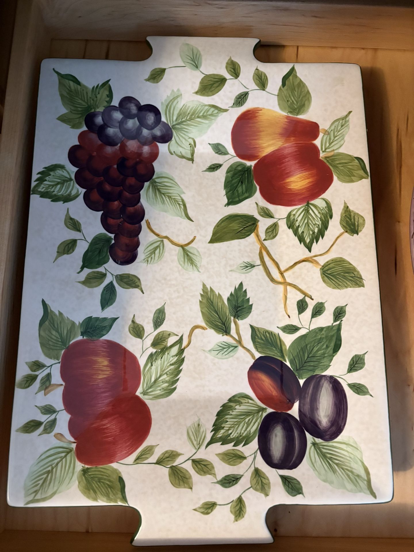 Sakura Sonoma fruit themed platter with handles- 13 by 19 inch- never used
