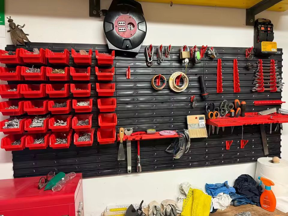 30 Bins Wall Mounted Storage/Parts Rack Organizer Garage with Wall Panels