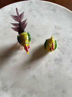 Murano-Style Art Glass Bird Figurines Set of 2