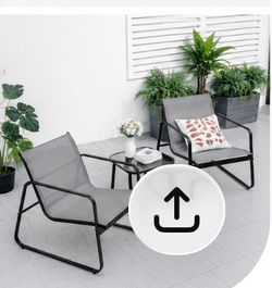 3-Piece Patio Conversation Set Brown/Black Outdoor Bistro Furniture