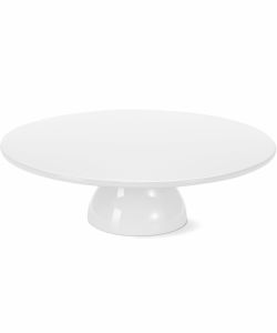 Porcelain Cake Stand, 12 Inch Round Cake Stand Display, White Stable Base, For Cakes, Cupcakes & Pastries, Flat Rimless Top, Wedding Receptions, Desse