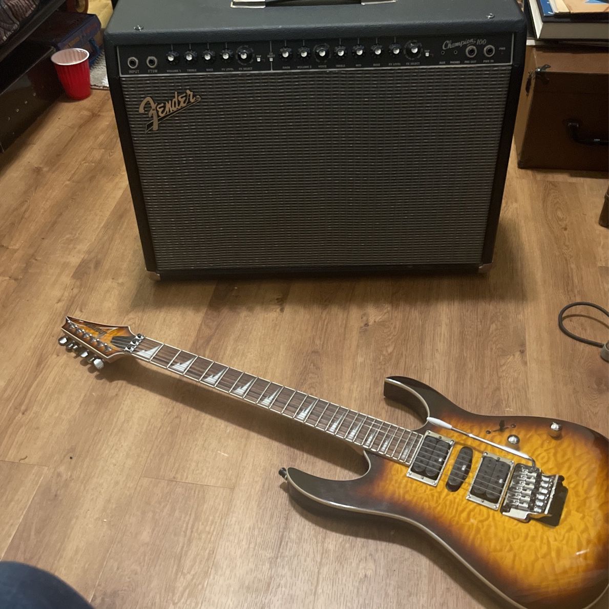 Ibanez, Rg Series Guitar And Fender Champion Amp