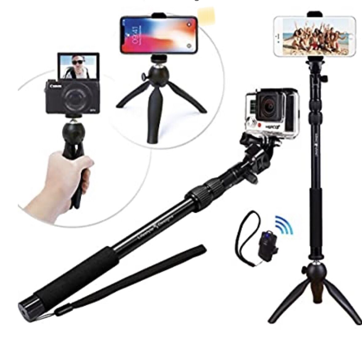 !!!!!This Selfie Stick Does It All!!!! Even works with your GoPro!!oPro selfies too!