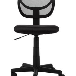 Basics Low-Back, Upholstered Mesh, Adjustable, Swivel Computer Office Desk Chair, Black