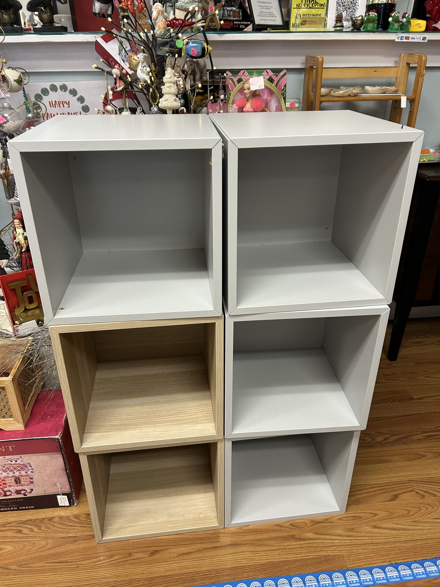 6 IKEA Eket Gray & Brown 14” Organizer Cubes