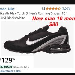 New Nike Air Max Torch 3 Men's Running Shoes size men (10 US) Black/White$80 cash only east Palmdale