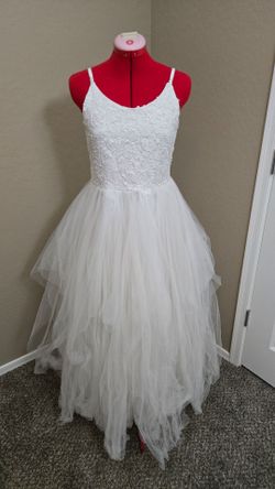White Dress High Neckline