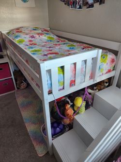 Max & Lily Twin Kids Loft Bed W/ Mattress