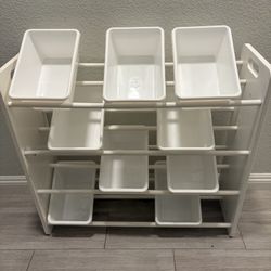 Wood Toy Organizer With 9 Bins