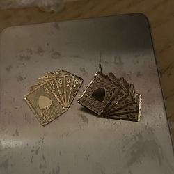 14K GOLD deck of cards earrings