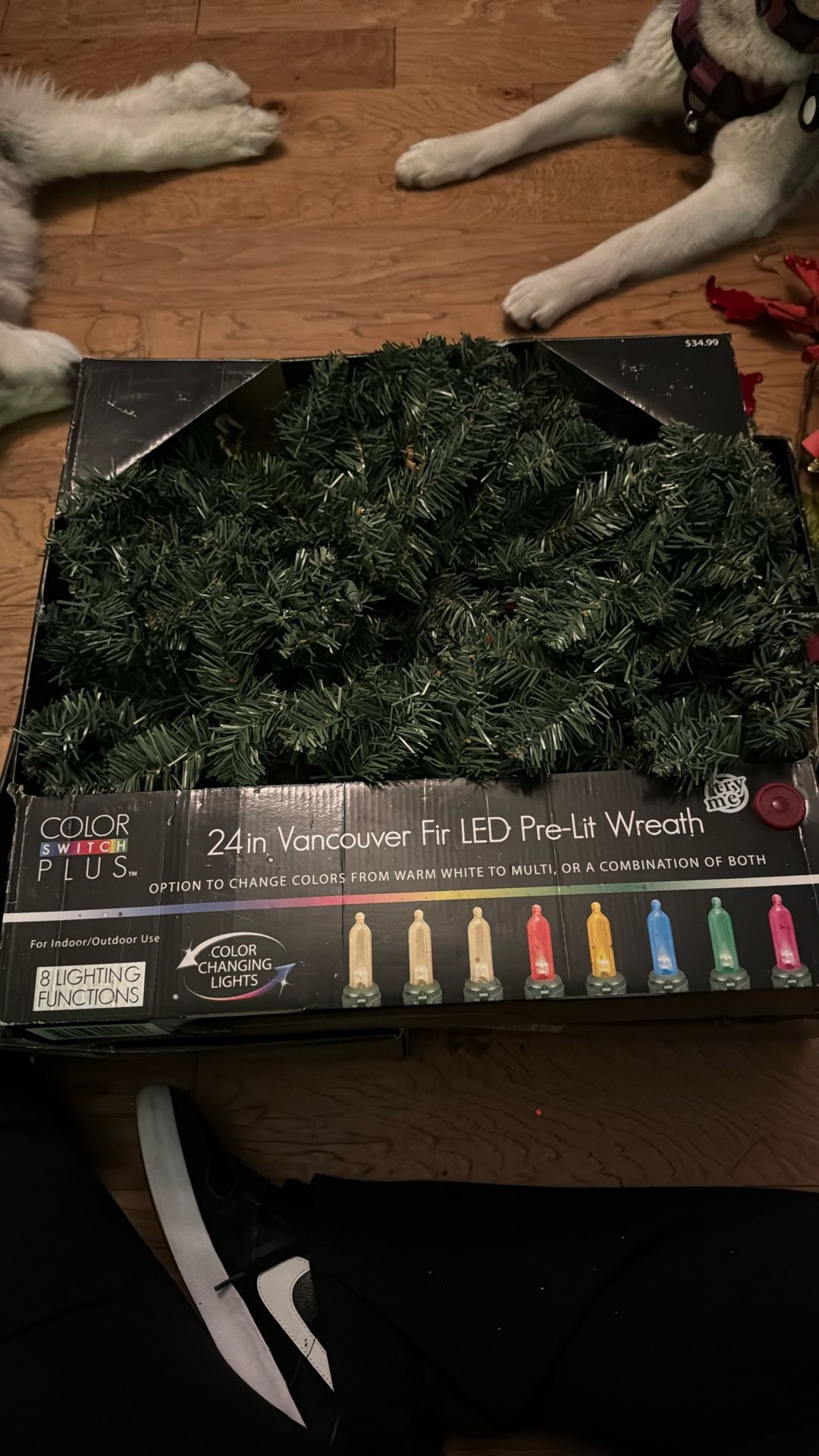 24” Pre lit Wreath LED