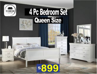 4 Pc Bedroom Set, bedroom, recamaras, furniture
