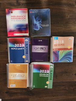 2023 Medical Assistant Education Book Lot - Bucks HCPS Level II, CPT, ICD-10-CM, Basic Life Support