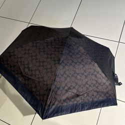 COACH UV Protection Mini Signature Umbrella Brown Color Logo New with Tags
